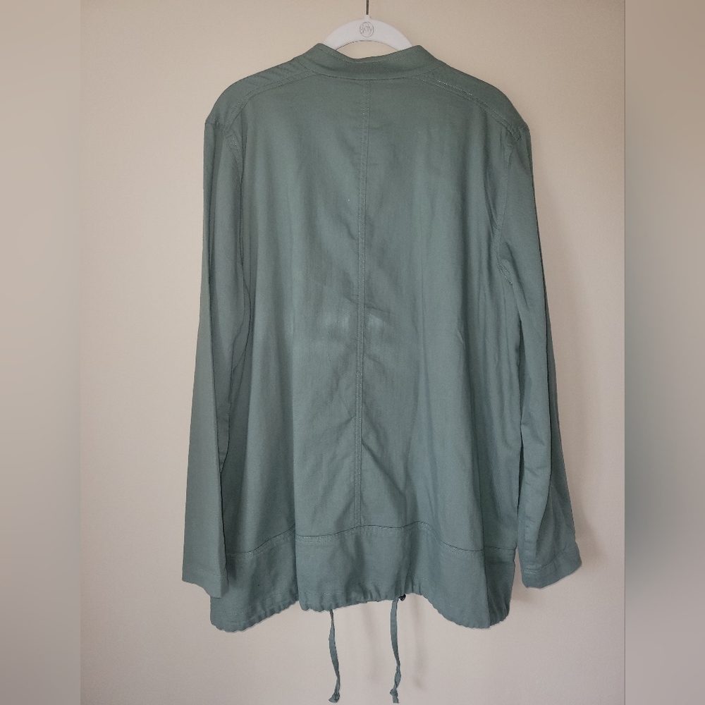 Eileen Fisher Organic Cotton Army Utility Cargo Jacket Green Size XL - Picture 5 of 7